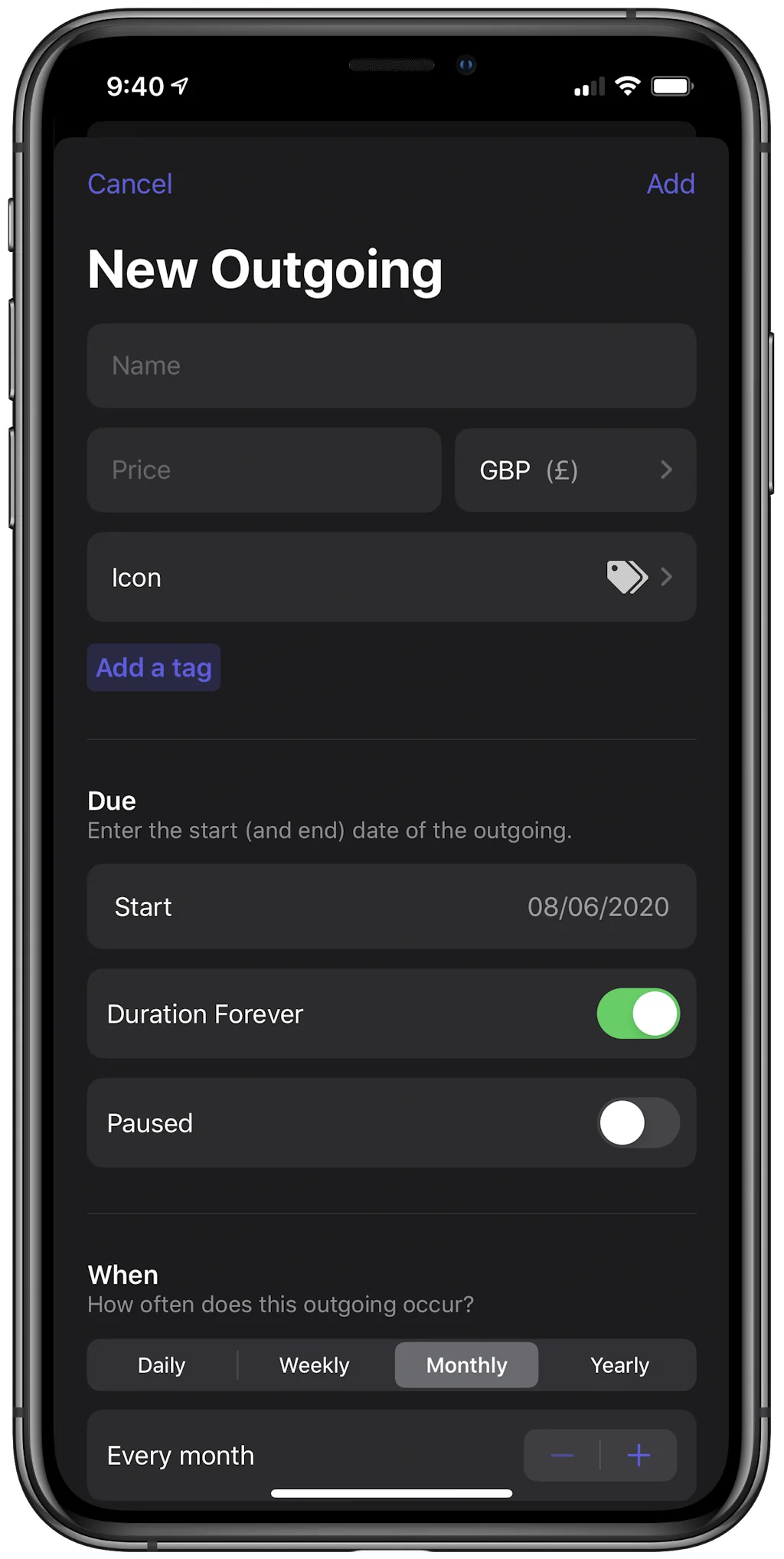 Outgoings screenshot 6 of 10