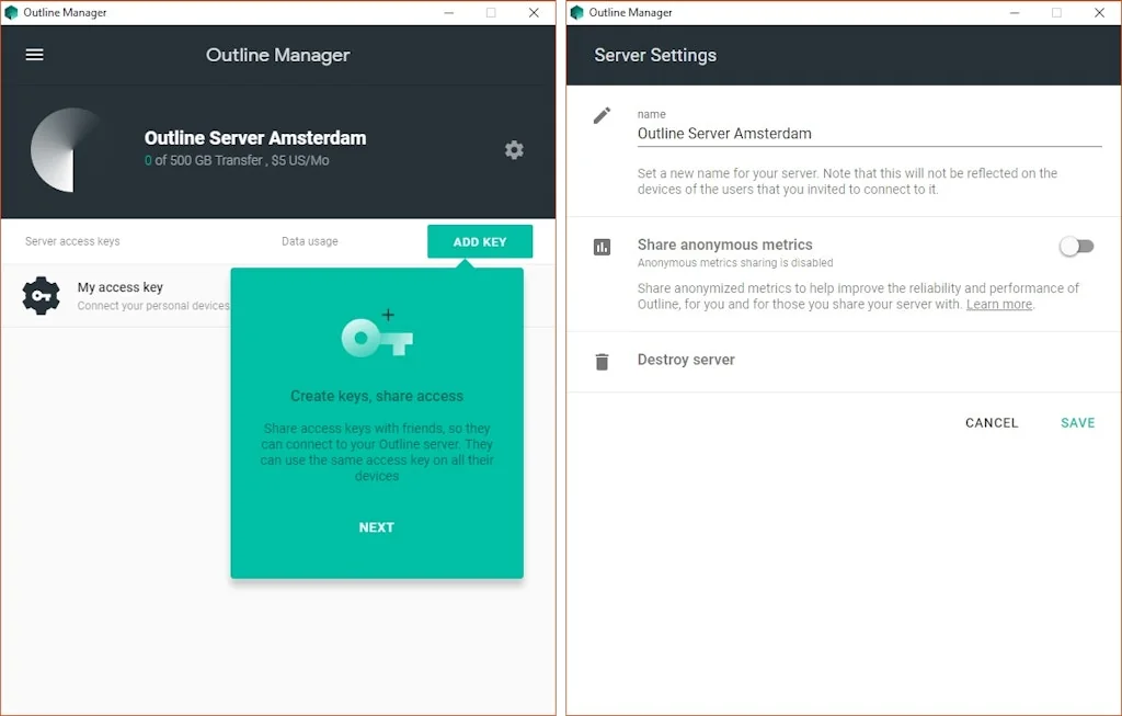 Outline VPN screenshot 1 of 4