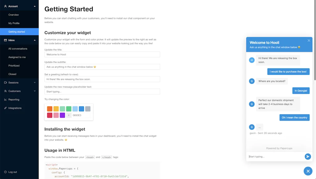 Papercups screenshot 1 of 4
