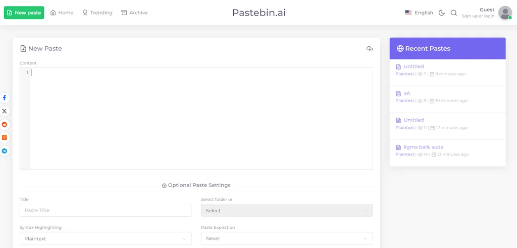 Pastebin.ai screenshot 1 of 4