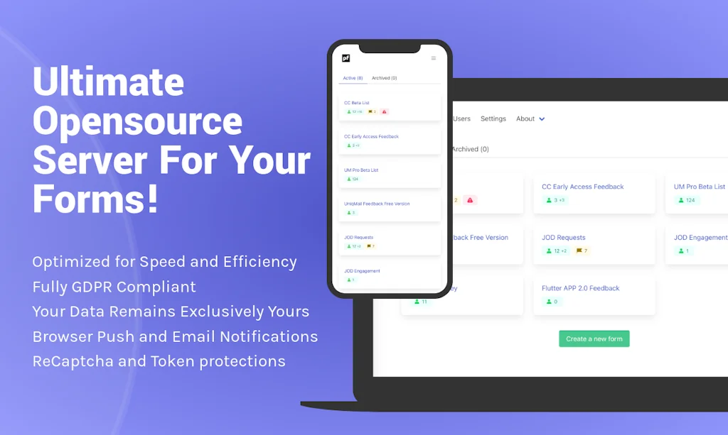 PHPForm: OpenSource Headless Form Server screenshot 1 of 4