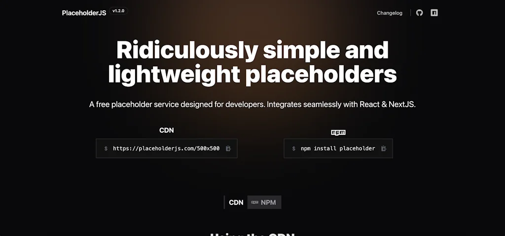 PlaceholderJS screenshot 1 of 2