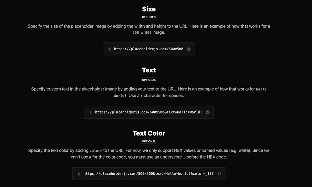 PlaceholderJS screenshot 2 of 2