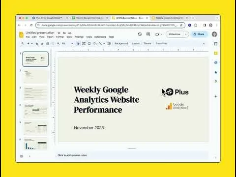 Plus AI Weekly Google Analytics Reports screenshot 1 of 6