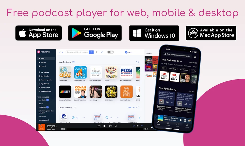 Podcast player: Podurama screenshot 1 of 3