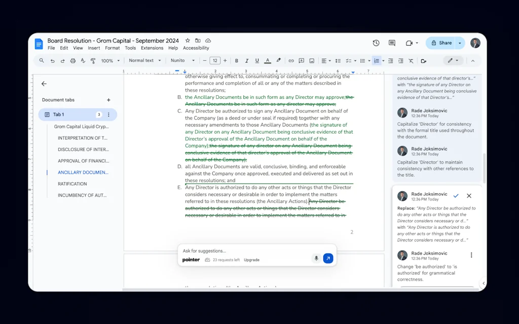 Pointer AI for Google Docs screenshot 3 of 5