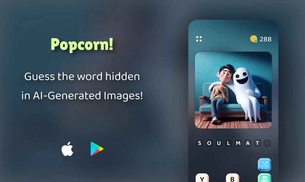 Popcorn: Guess word in AI-Generated pics screenshot 1 of 5