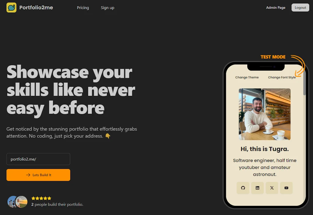 Portfolio2me screenshot 1 of 8