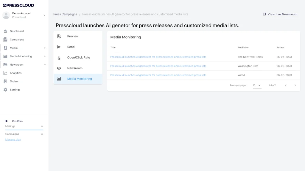 Presscloud.ai screenshot 12 of 12