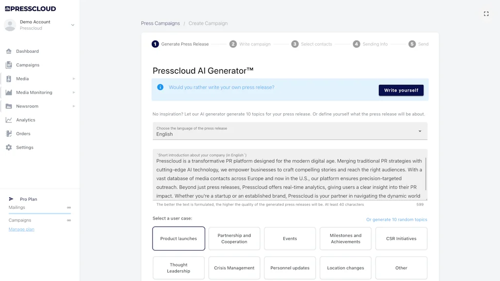 Presscloud.ai screenshot 2 of 12