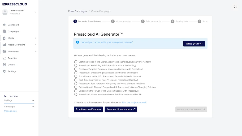 Presscloud.ai screenshot 3 of 12