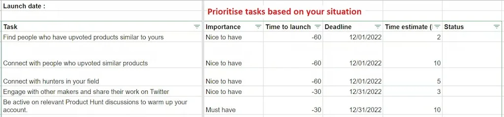 Product launch action template screenshot 3 of 3