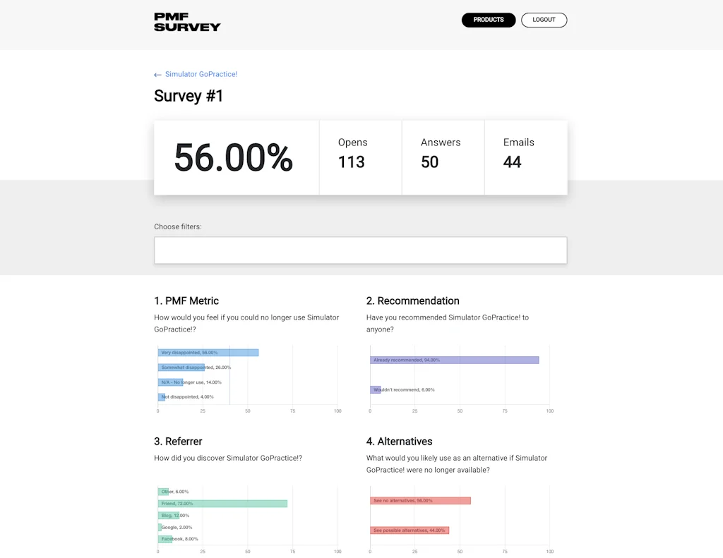 Product/Market Fit Survey by Sean Ellis screenshot 1 of 6