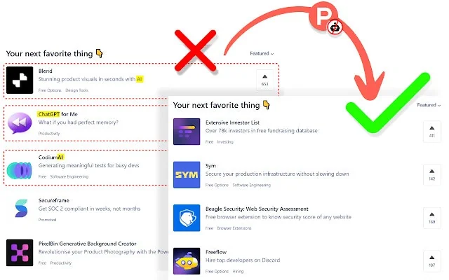 ProductHunt without AI Products screenshot 1 of 1