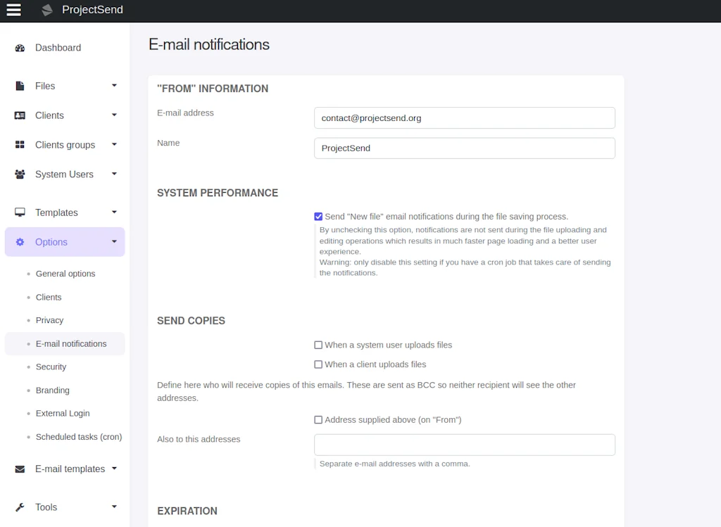 ProjectSend screenshot 2 of 6