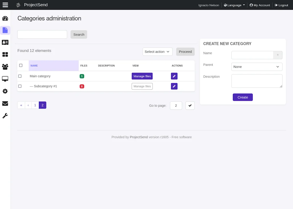 ProjectSend screenshot 3 of 6