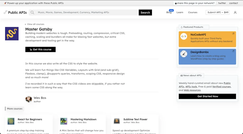 Public APIs screenshot 7 of 7