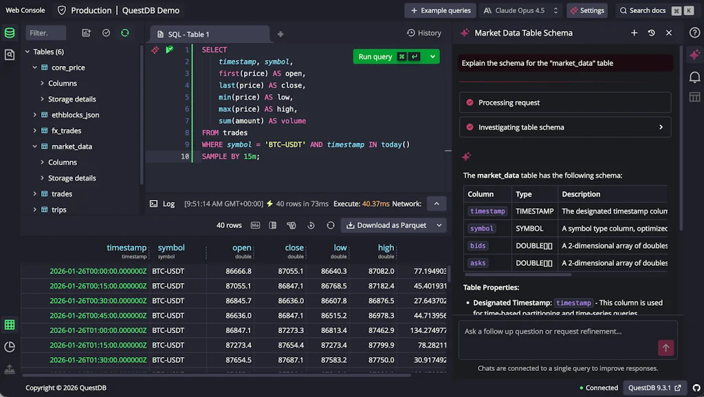 QuestDB screenshot 1 of 3