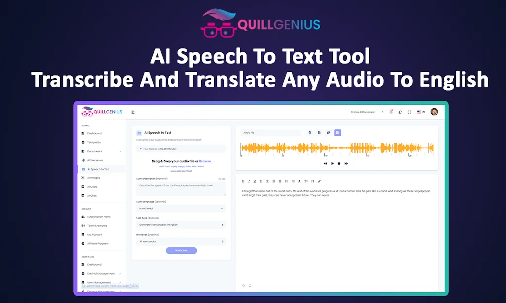 QuillGenius AI Copywriting Tool screenshot 9 of 9