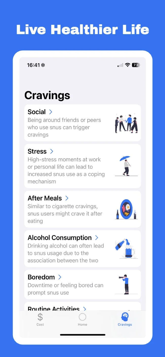 Quit Snus Addiction - Mobile App screenshot 3 of 3
