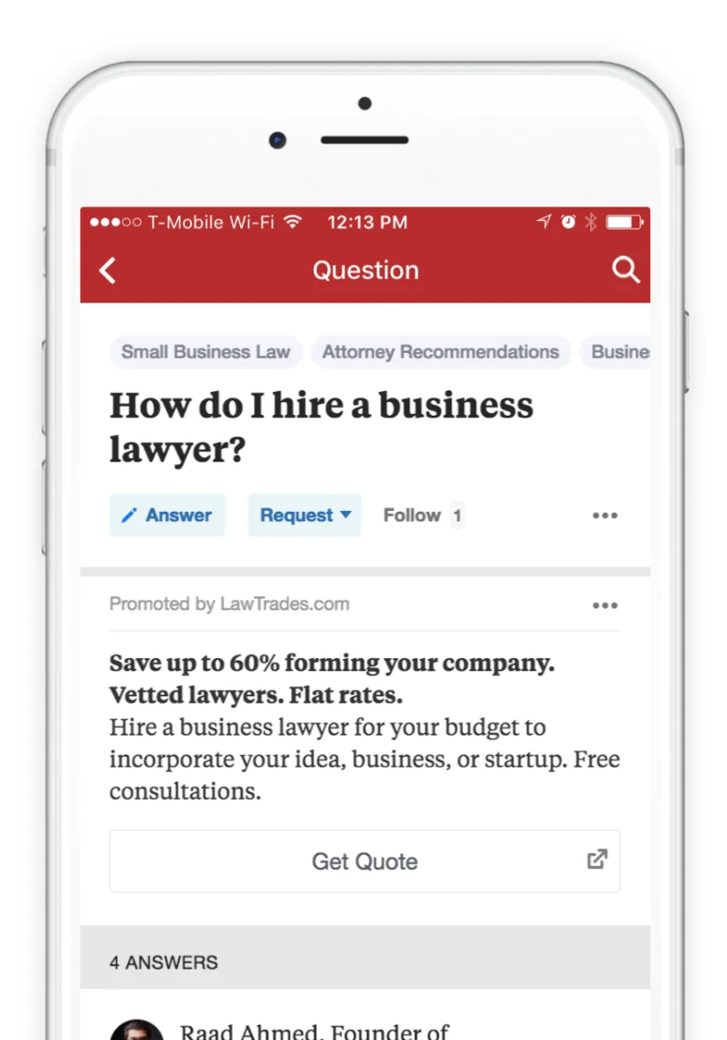 Quora screenshot 2 of 2