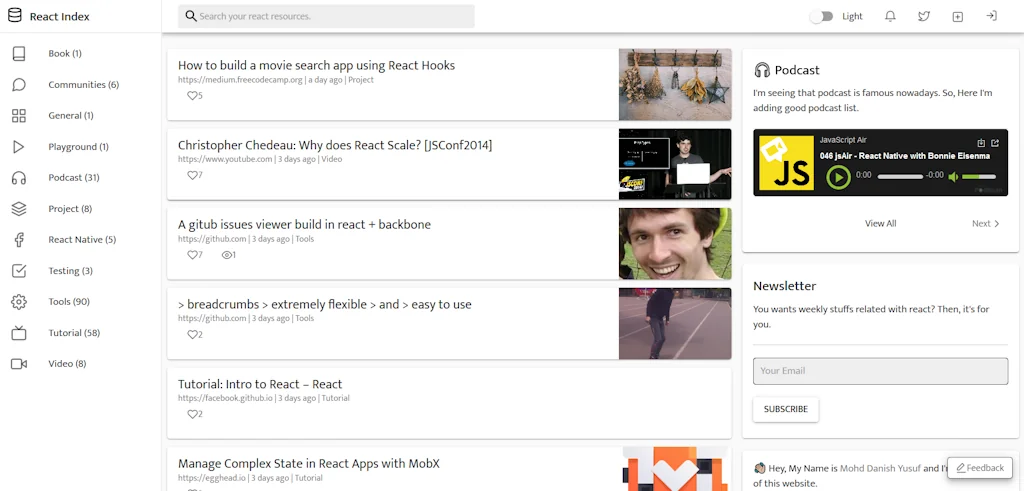 React Index screenshot 1 of 6