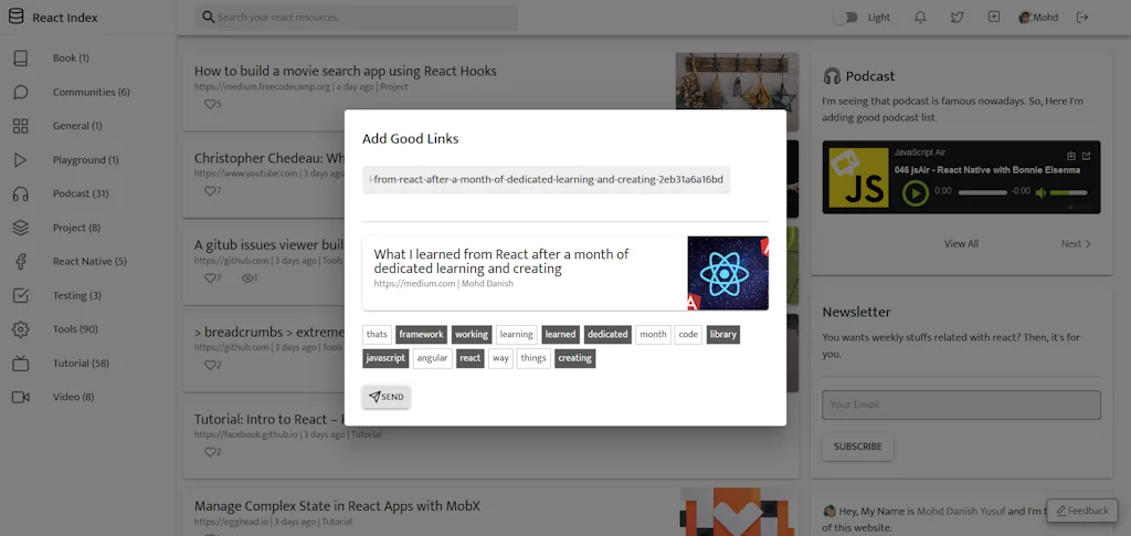 React Index screenshot 3 of 6
