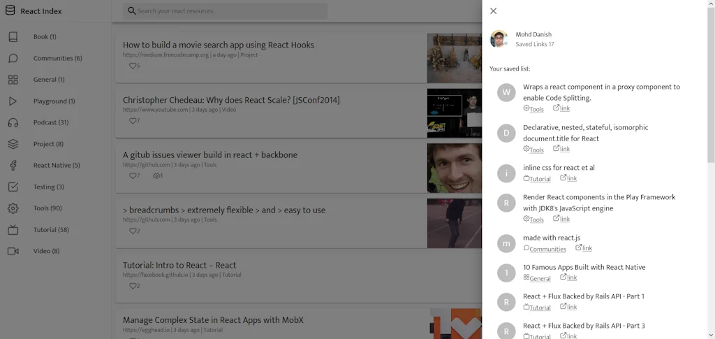 React Index screenshot 4 of 6
