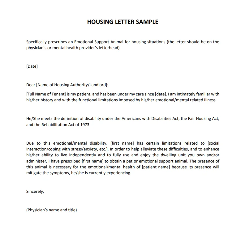 Real ESA Letter screenshot 2 of 3