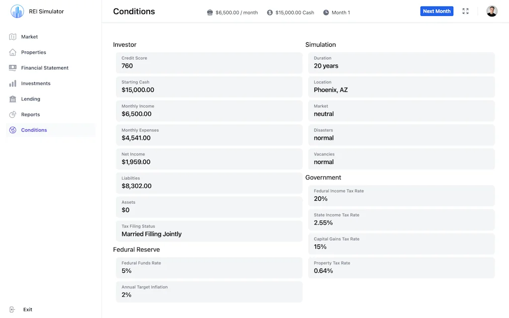 Real Estate Investing Simulator screenshot 2 of 6