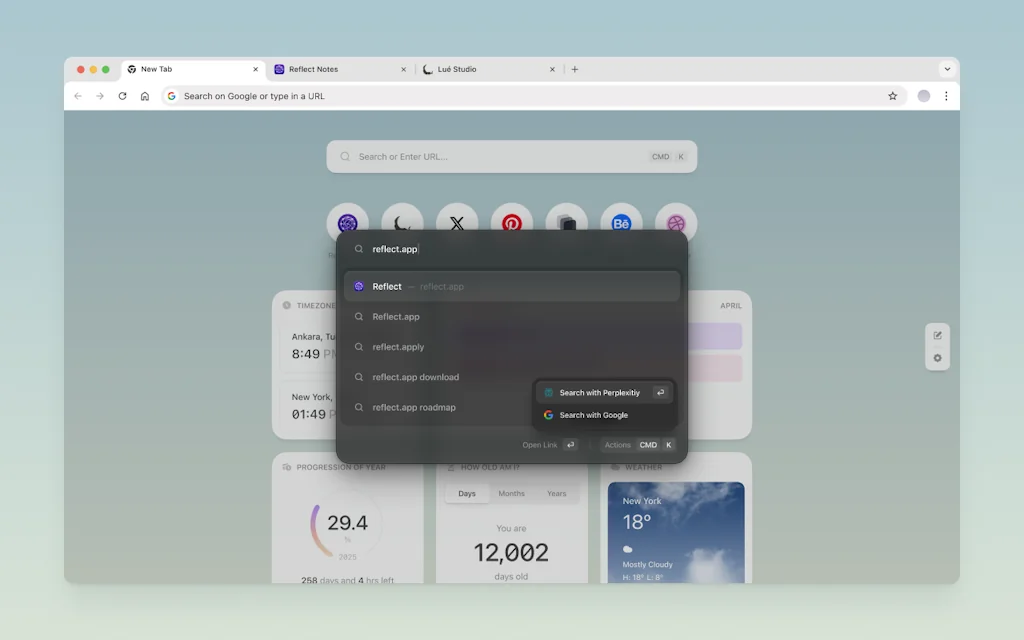 Reflect New Tab for Chrome  screenshot 3 of 5