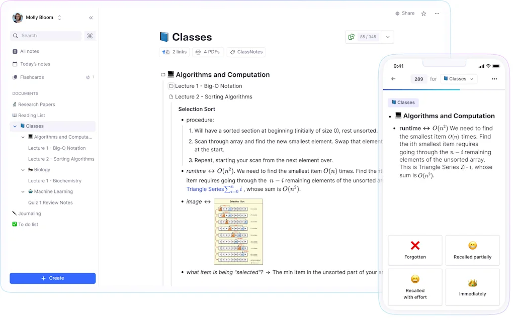 RemNote screenshot 1 of 3