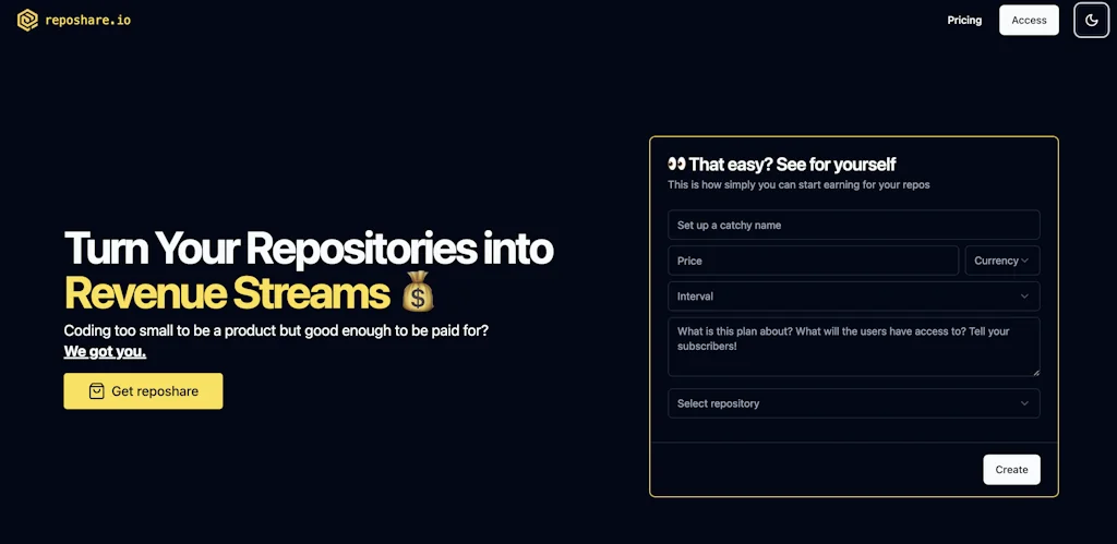 reposhare screenshot 1 of 2