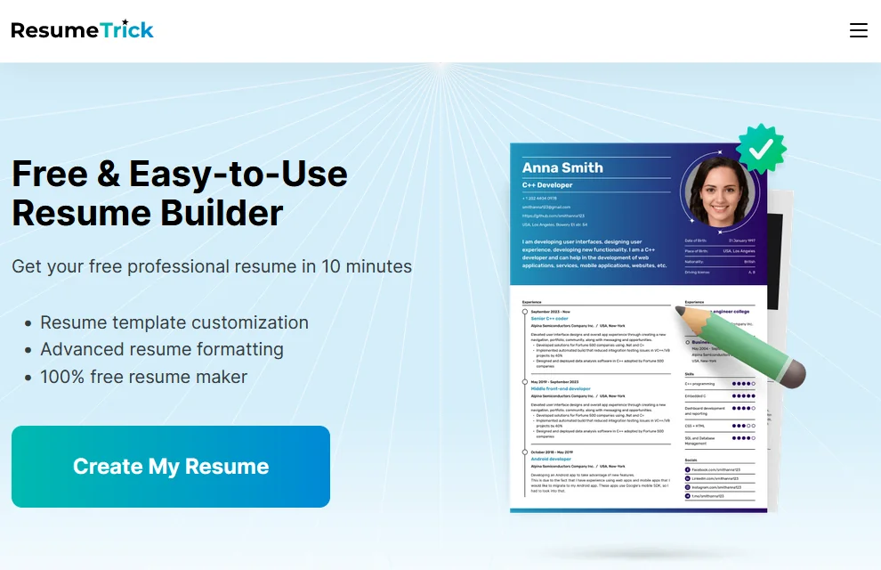 Resume Trick screenshot 1 of 3
