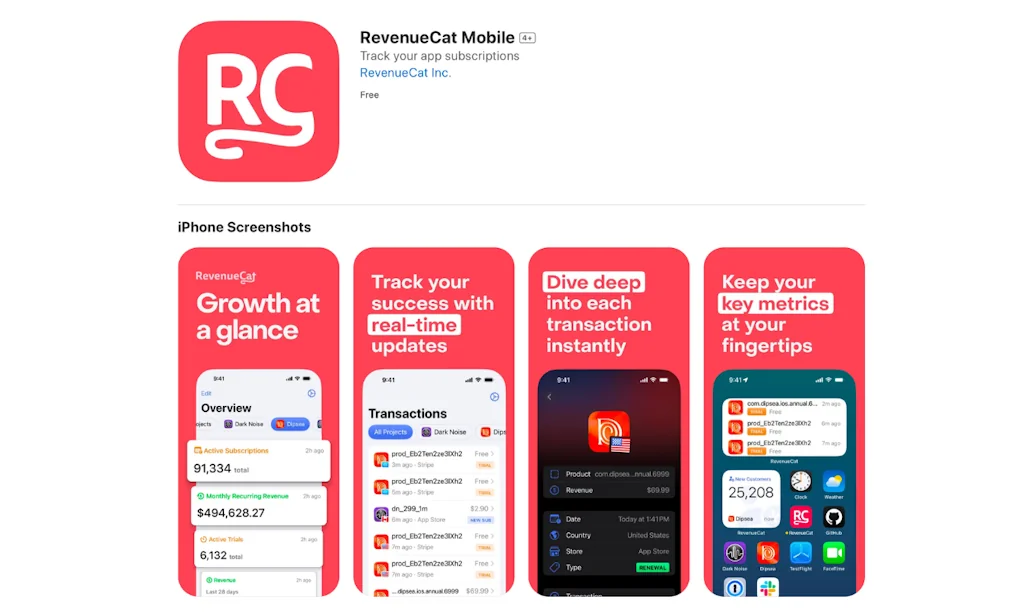 RevenueCat official iPhone App screenshot 2 of 5