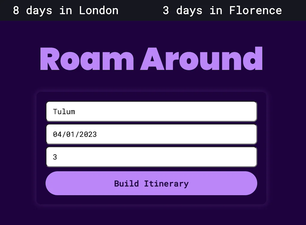 RoamAround.io, ChatGPT travel planner screenshot 1 of 5