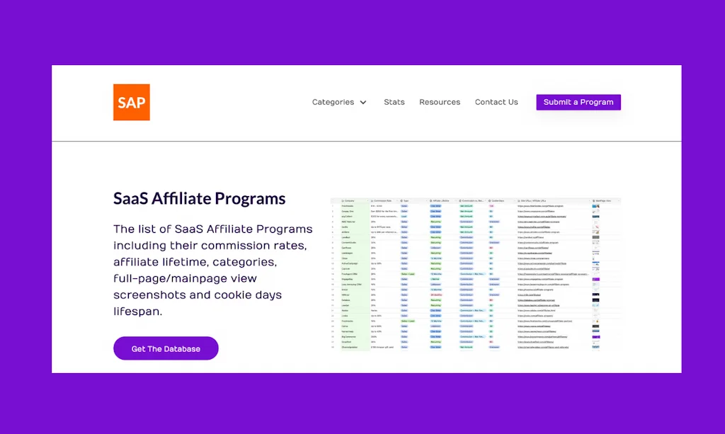 SaaS Affiliate Programs screenshot 1 of 9