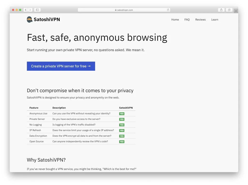 SatoshiVPN screenshot 1 of 3