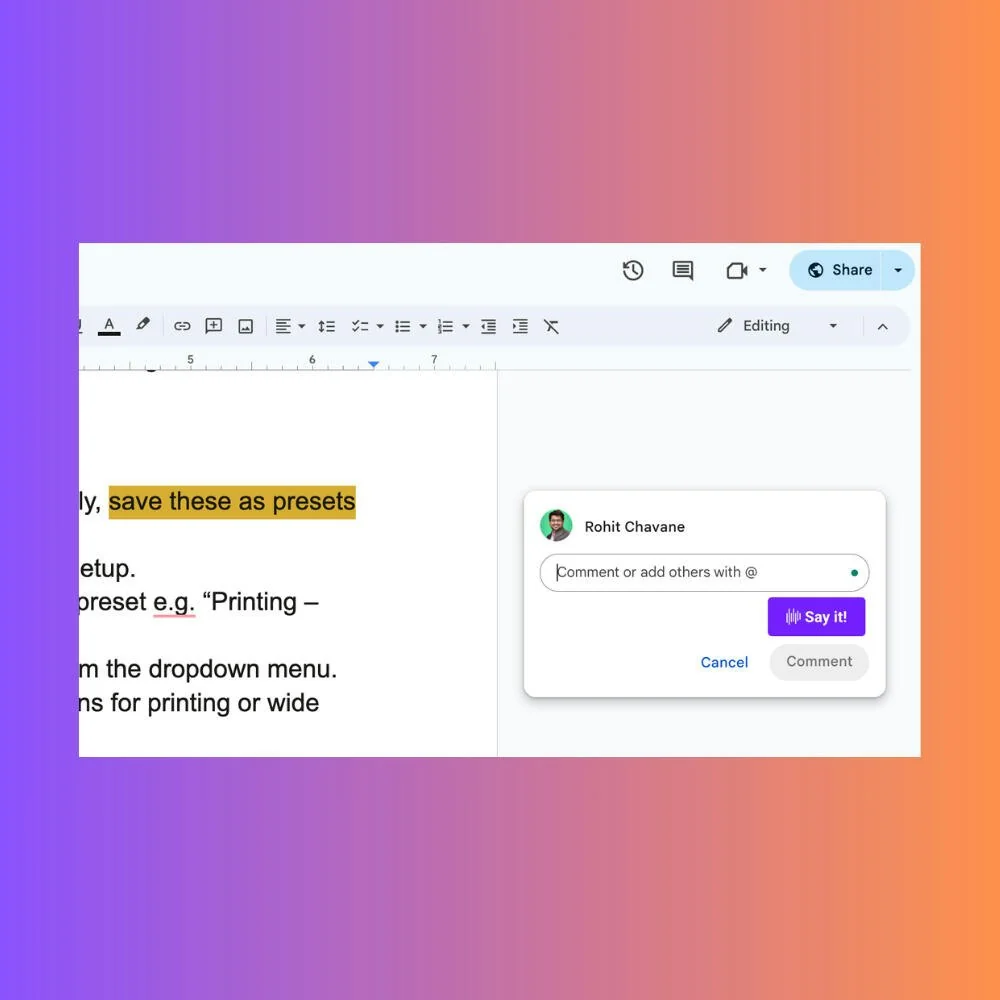 Say It So - Better Feedback For GDocs screenshot 3 of 6