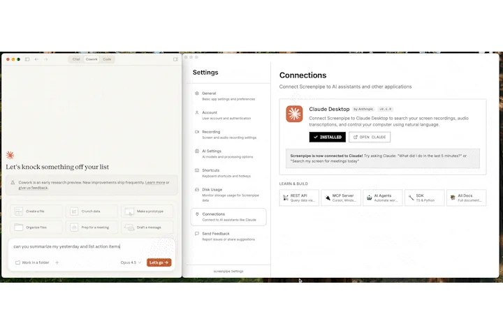 Screenpipe screenshot 3 of 6