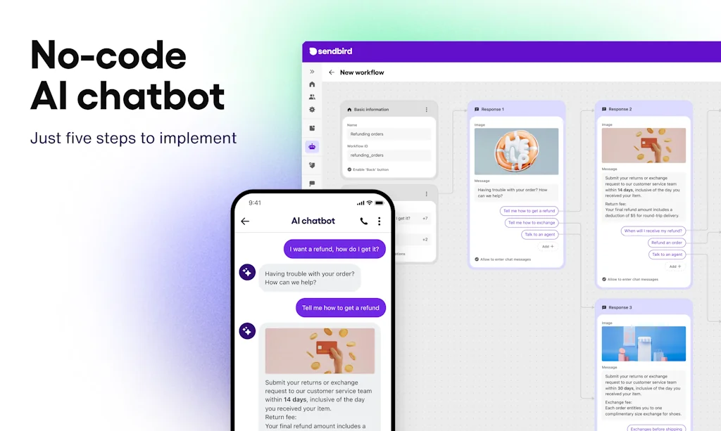 Sendbird AI chatbot screenshot 1 of 3