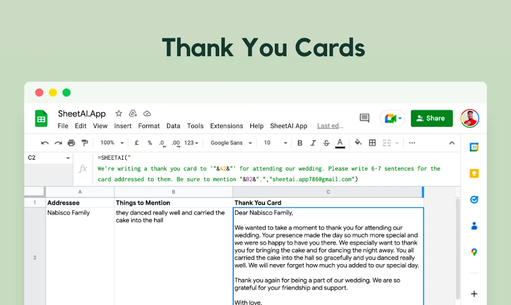 SheetAI App, AI prompts in Google Sheets screenshot 3 of 5