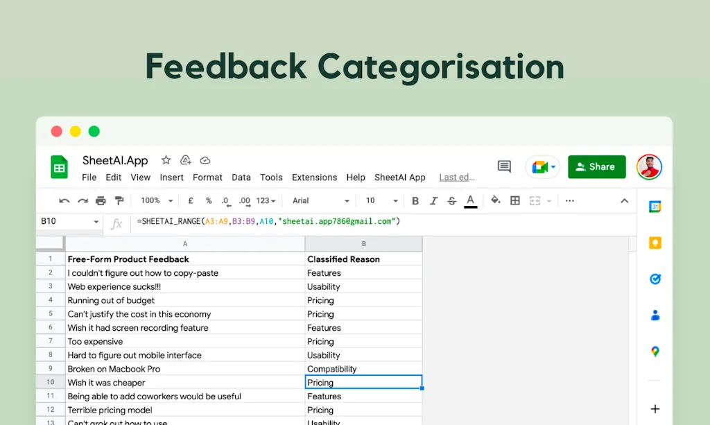 SheetAI App, AI prompts in Google Sheets screenshot 5 of 5