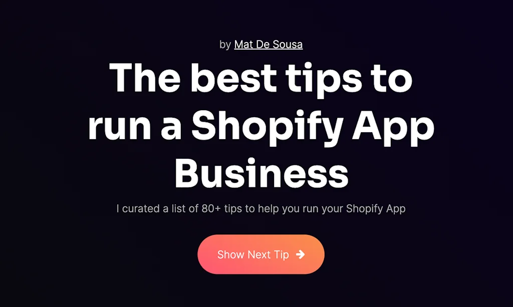 Shopify App Tips screenshot 1 of 2