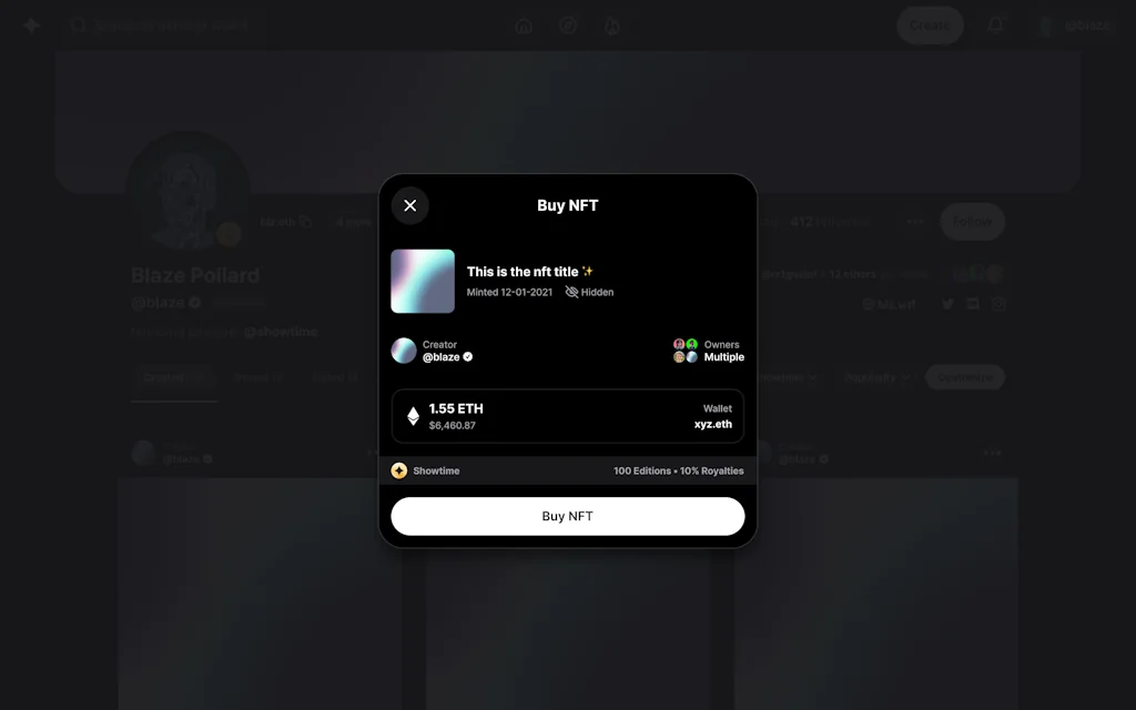 Showtime Gasless NFT Marketplace screenshot 3 of 3