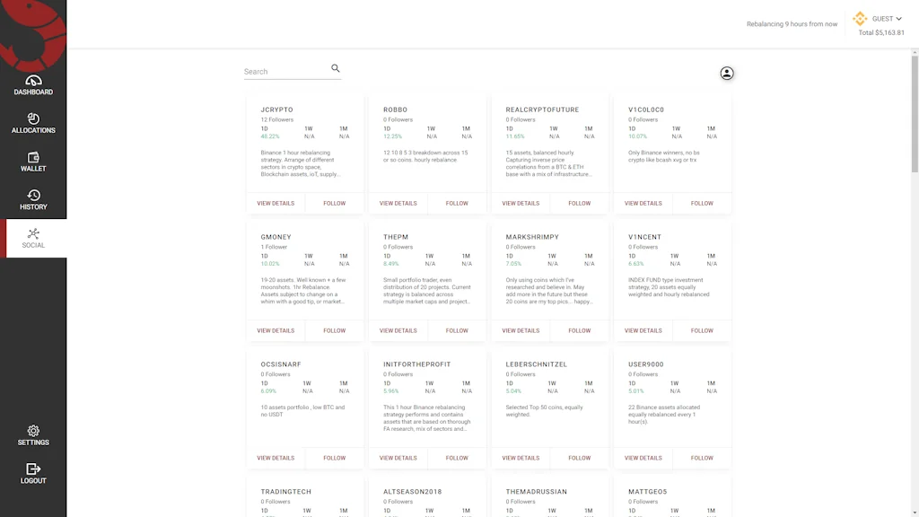 Shrimpy.io screenshot 1 of 3