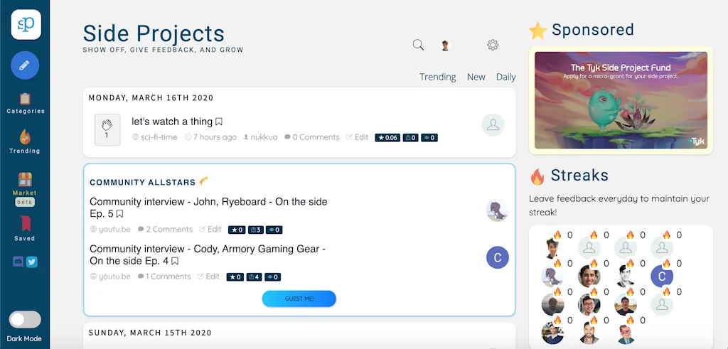 SideProjects screenshot 1 of 3