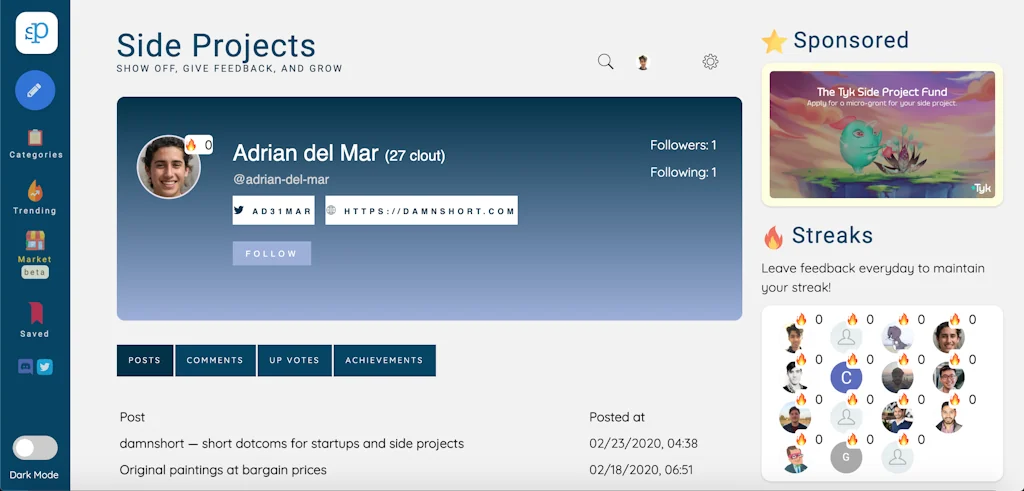 SideProjects screenshot 3 of 3