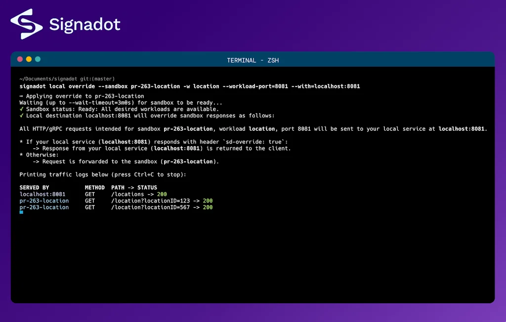 Signadot screenshot 3 of 3