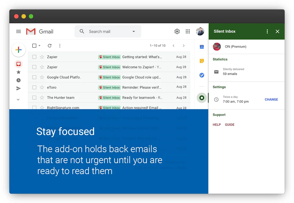Silent Inbox for Gmail screenshot 2 of 4